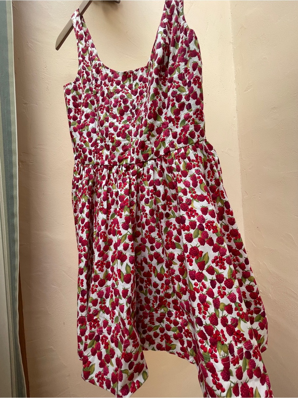 Women’s Red Floral Summer Dress - Sleeveless Cotton Sundress - Picture 8 of 13